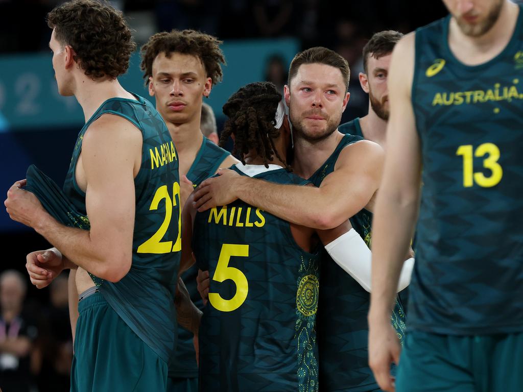 The Boomers after their loss to Serbia..: Adam Head