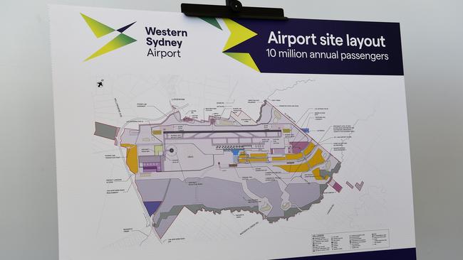 A poster showing the airport site layout.