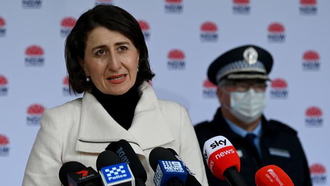 NSW Premier Gladys Berejiklian speaks to the media during a COVID-19 press conference in Sydney. Picture: NCA NewsWire/Bianca De Marchi