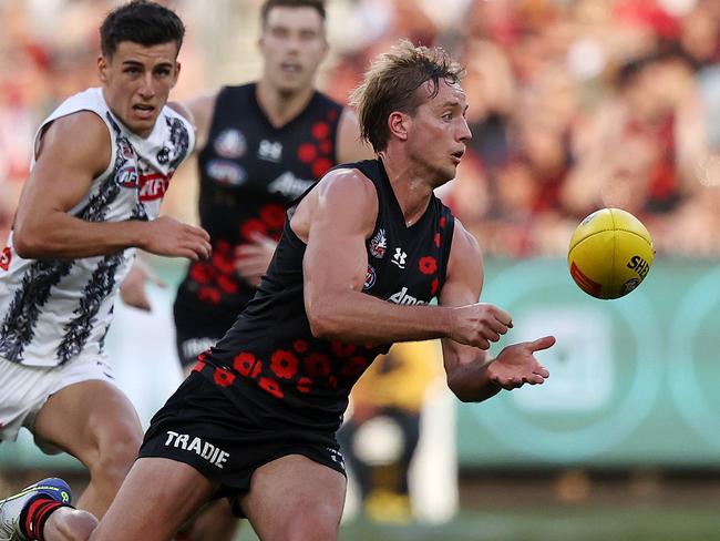 Darcy Parish has leather poisoning for the Bombers. Picture: Mark Stewart