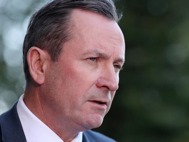 Western Australia Premier Mark McGowan speaks to the media during a press conference in Perth, Friday, May 1, 2020. (AAP Image/Richard Wainwright) NO ARCHIVING