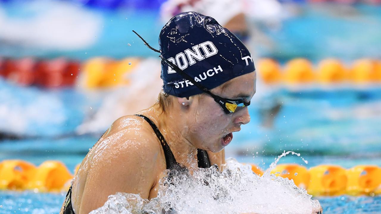 Jenna Strauch competes in the women's 200m breaststroke final. Picture: Getty Images