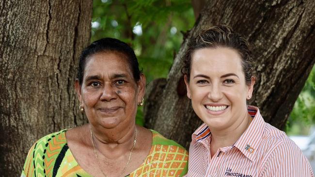 Larrakia Elder and CLP candidate for Nightcliff Helen Secretary, with Opposition Leader Lia Finocchiaro. Picture: Supplied.