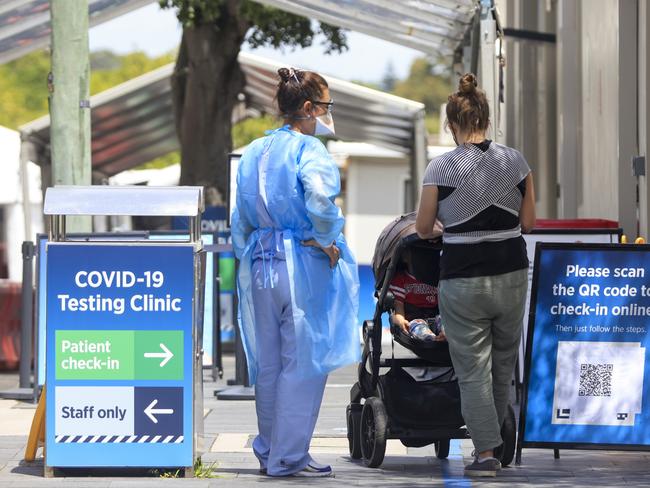 A Covid-19 testing clinic at Royal Prince Alfred Hospital in Sydney. Picture: Jenny Evans/Getty Images