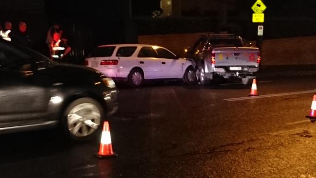 A two-car collision on Punt Rd on June 9, 2017. Picture: Supplied