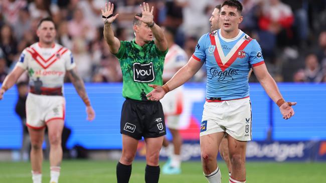 Victor Radley is playing with a lot more control after he was sin-binned in three-straight games earlier in the year. Picture: Mark Kolbe/Getty Images