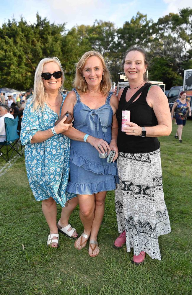 Penny Holloway, Belinda Humberstone and Kirsty Lix at Sounds of Rock 2024 in Hervey Bay. Picture: Patrick Woods.