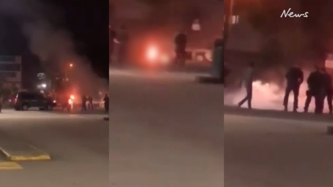 GRAPHIC WARNING: Moment police shoot man on fire dead