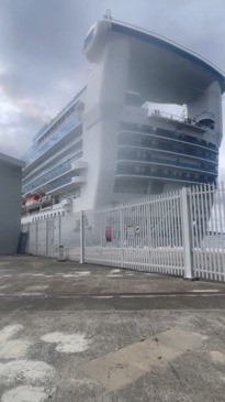 Passengers aboard cruise ship turned away from New Zealand dock in Hobart.