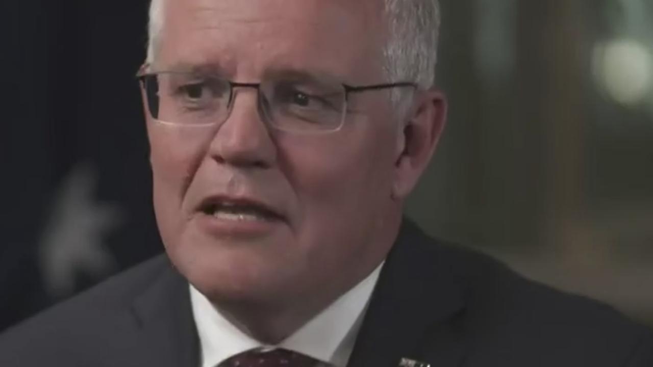 Leigh Sales confronted Scott Morrison over the leaked texts which called him a “horrible, horrible person”. Picture: ABC/ 7.30