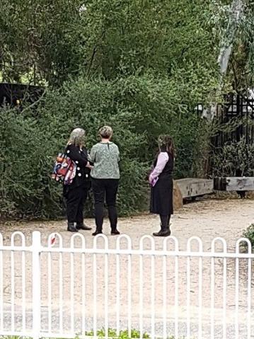 Richmond West Primary School staff inspecting the site for needles.