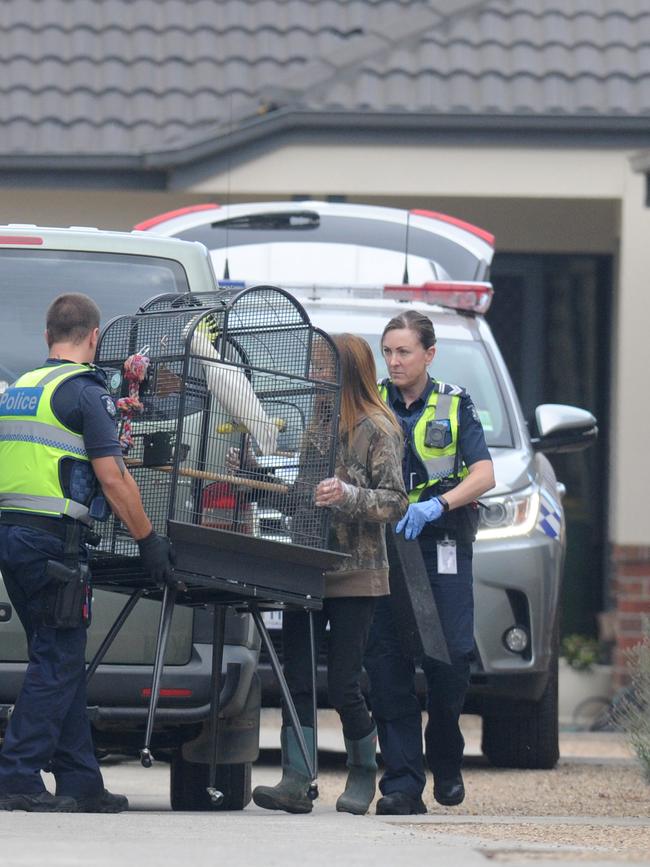 A bird was taken from the unit this morning by wildlife rescuers. Picture: Andrew Henshaw