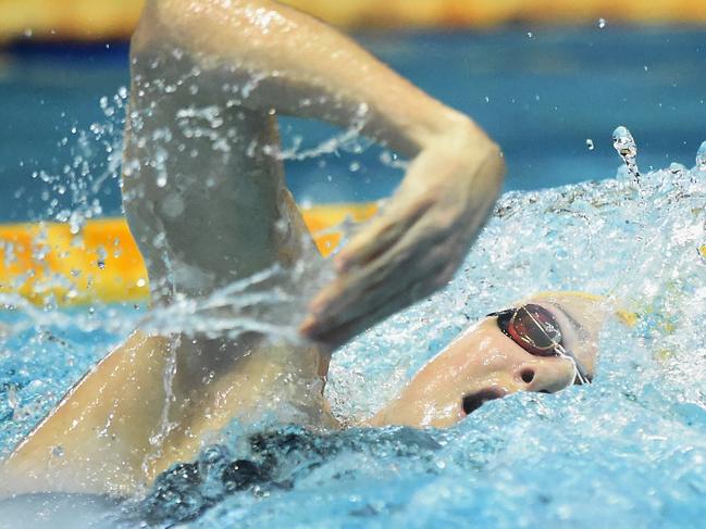 Cate Campbell competes during the women's 100m freestyle heats at the Pan Pacific Swimming Championships at Tokyo in August.