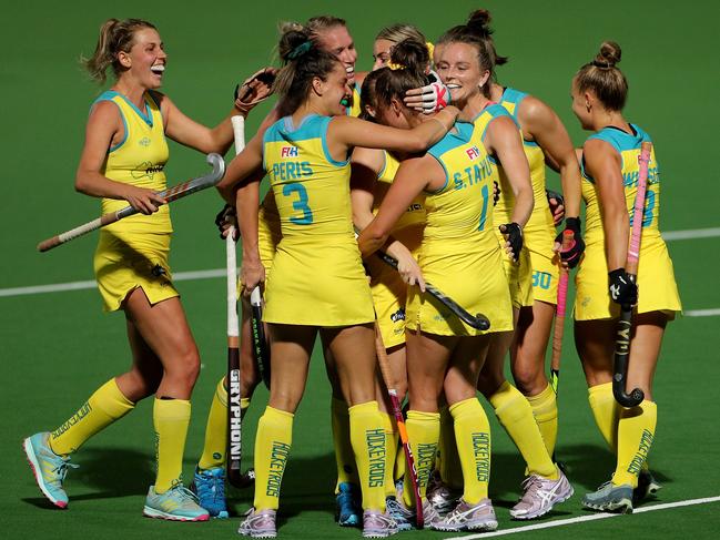 And the Hockeyroos celebrate! Picture: AAP