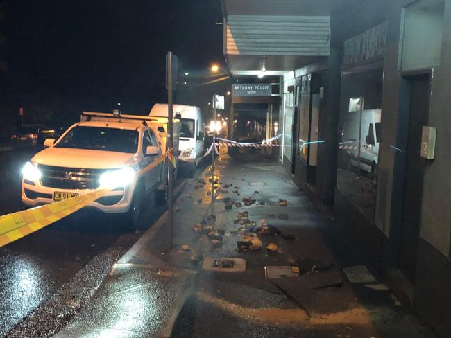 An emergency Sydney Water repair crew was called in after a 150mm water main burst on Sydney Rd, Manly on Thursday night. Picture: Jim O'Rourke