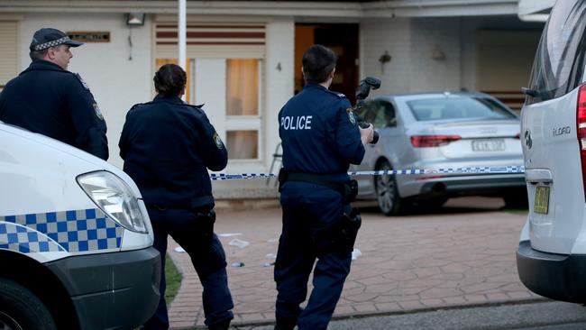 Police at the scene after the drowning. The two children’s parents were told to prepare for the worst. Picture: Damian Shaw