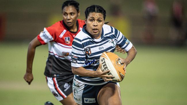 Latoniya Norris led the Brothers to a win against the Palmerston Raiders in the 2024 NRL NT semi final. Picture: Pema Tamang Pakhrin