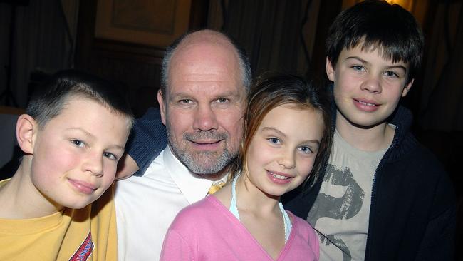 Author Peter FitzSimons and his children Jake, Billi and Louis when they were younger.