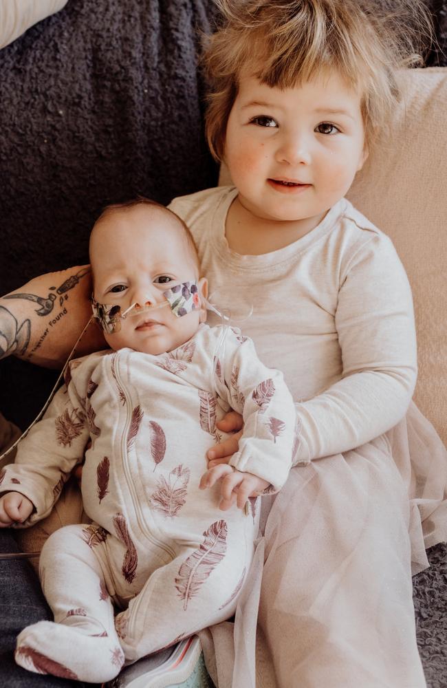 Baby Evy with big sister Elsie. Picture: Alexandra O'Neill Photography