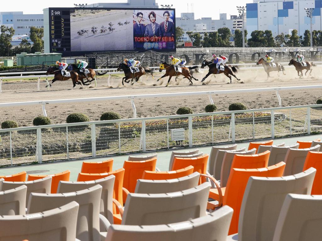 Public events in Japan have been closed to the public, from sporting matches to horse races. Picture: AP