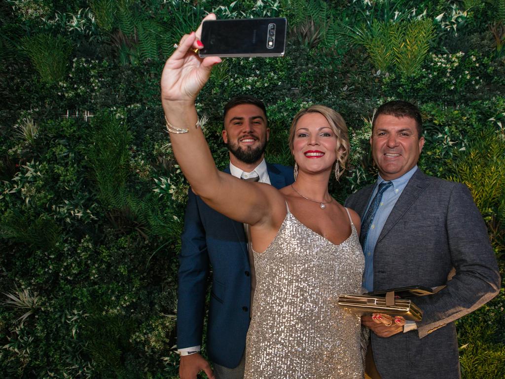 Nick Vazanellis, maria Vazanellis and Manuel Vazanellis at the Darwin Cup Gala Ball. Picture GLENN CAMPBELL