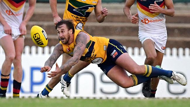 Former SANFL midfielder Scott Lewis was in fine form for Gaza in round one. Picture: Tom Huntley