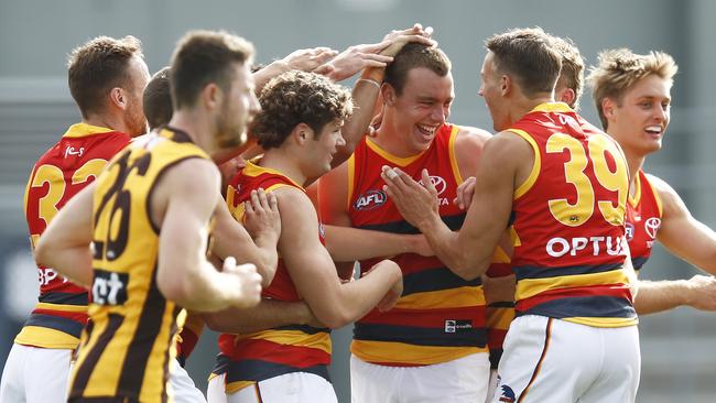 Thilthorpe kicked five goals on senior debut last year. Picture: Daniel Pockett/Getty Images