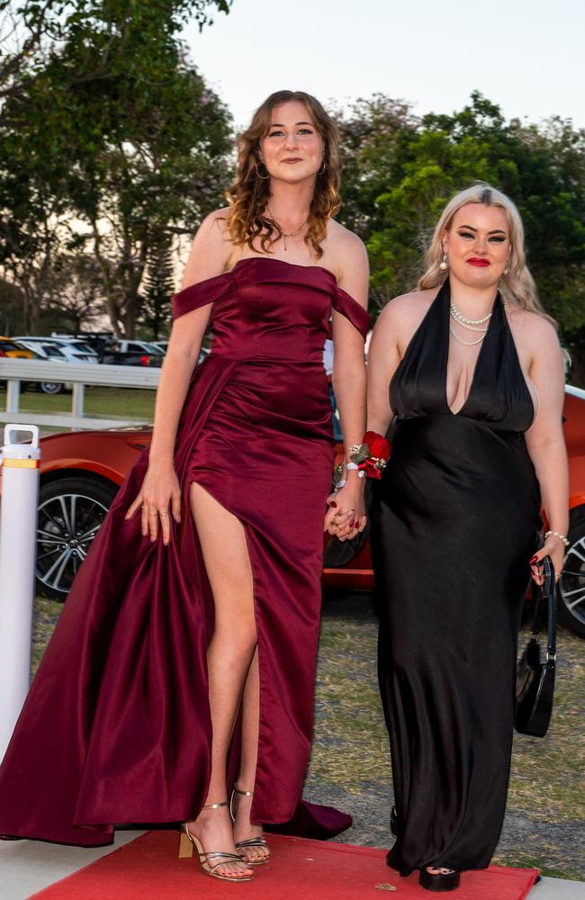 Samantha Gegg and Sommer Ruddell at Mackay State High School, Mackay Turf Club Saturday 14 October 2023 Picture: Michaela Harlow