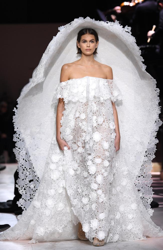 A white wedding at Givenchy! Picture: Getty Images