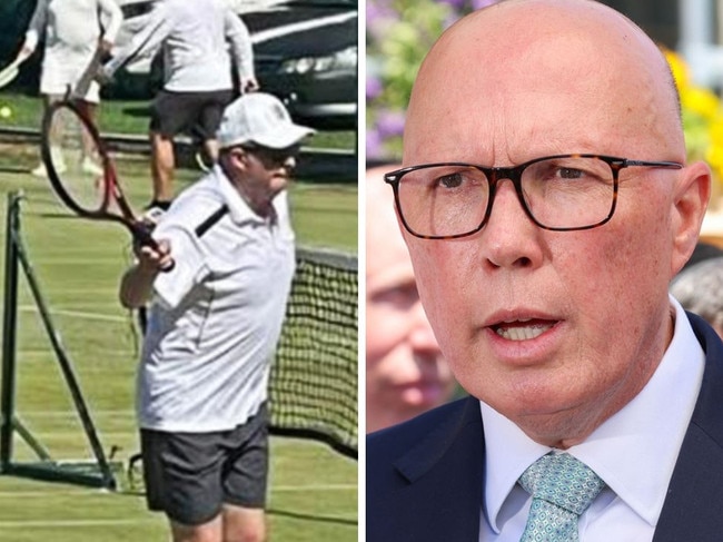 Peter Dutton gave a surprise defence of Anthony Albanese who has been criticised for play tennis the day after a Melbourne synagogue was firebombed.