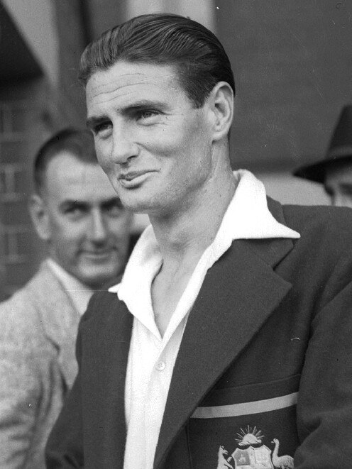 February 1948. Australian cricketer Keith Miller wearing the team blazer. sport cricket history