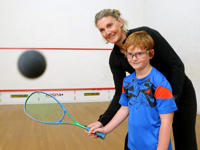 Former world champion Michelle Martin want to introduce squash to a new generation of players. Picture: News Corp