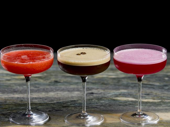 Pink daiquiri, espresso martini and flamingo cocktails on offer. Picture: Jerad Williams