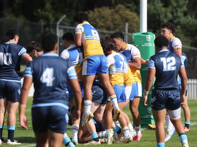 Pictured is The Peter Mulholland Cup at Ringrose Park, Wentworthville today. Patrician Brothers Blacktown v Matraville SHS. Picture: Tim Hunter..