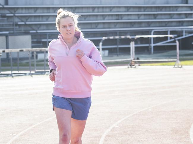 Georgia Nesbitt ahead of the Winter Challenge training at the Domain Athletics Centre.  Picture: Chris Kidd