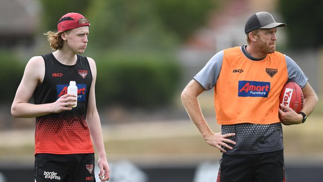 Dustin Fletcher’s son Mason has spent time training with Essendon and will play with Calder Cannons this year. Picture: Quinn Rooney.