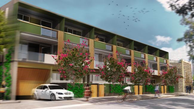 An artist’s impression of the proposed units for the site.