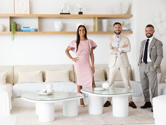 D’Leanne Lewis with her Luxe Listings co-stars Simon Cohen and Gavin Rubinstein