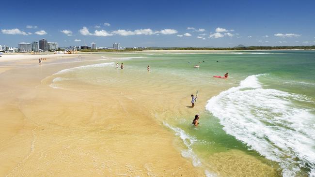 Cotton Tree beach is a popular spot for young families. Picture: Lachie Millard