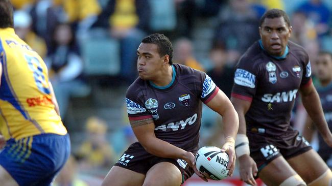 NRL player Masada Iosefa during his professional playing days. He died after a quad bike crash in the Darwin rural area.