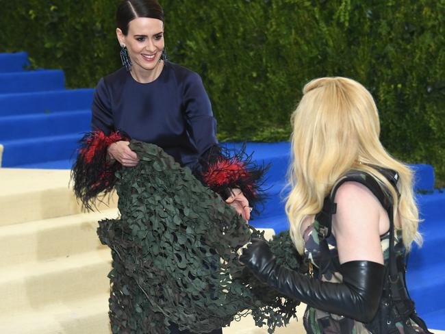 Sarah Paulson and Madonna attend the “Rei Kawakubo/Comme des Garcons: Art Of The In-Between” Costume Institute Gala at Metropolitan Museum of Art on May 1, 2017 in New York City. Picture: Getty