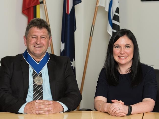 Newly-elected mayor Geoff Porter and deputy mayor Carly Moore.