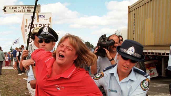 Tensions boil over in 1998 during a dispute between waterside workers Patrick Corporation stevedores.