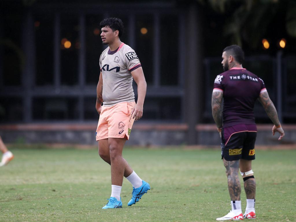 Benjamin Te Kura pictured at the Brisbane Broncos pre season training at Red Hill, Brisbane 8th January 2024. (Image/Josh Woning)