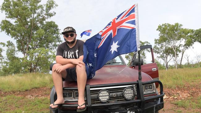 Sene Adlard takes a break from it all at the Variety NT Ute Run in Hidden Valley. Picture: (A)manda Parkinson