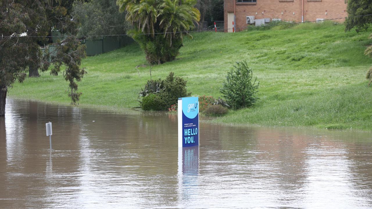 Barwon River in flood from the Harrison Bridge. Picture: Mike Dugdale