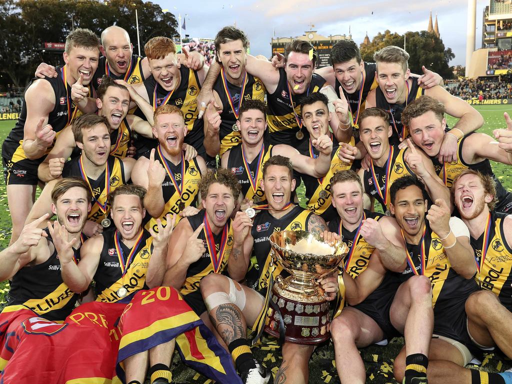 SANFL - GRAND FINAL  22/09/19 - Port Adelaide v Glenelg at Adelaide Oval. Glenelg 2019 Premiership champions. Picture SARAH REED