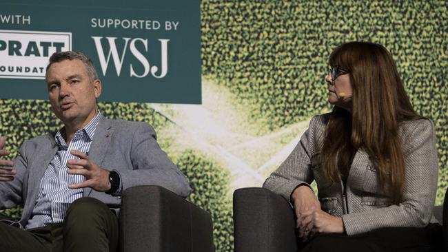 David Harris, managing director and CEO AACo and Jacqui Cannon, Chief Development Officer, Consolidated Pastoral Company at the Global Food Forum. Picture: Arsineh Houspian.