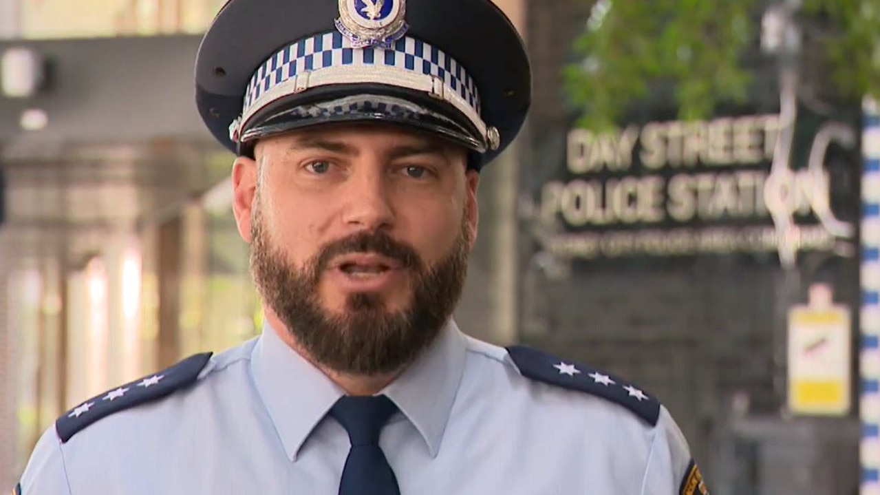 Detective Sean West speaks to the media on Saturday. Picture: 9 News