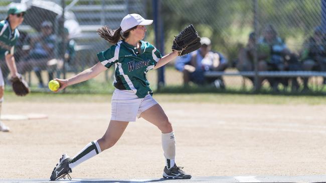 Sammy Brider pitches for Warriors. Picture: Kevin Farmer